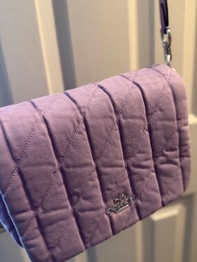 🔥🔥🔥Coach Quilted Lavender Quinn Denim Bag